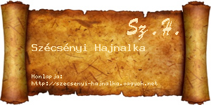 Szécsényi Hajnalka névjegykártya