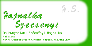 hajnalka szecsenyi business card