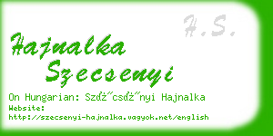 hajnalka szecsenyi business card